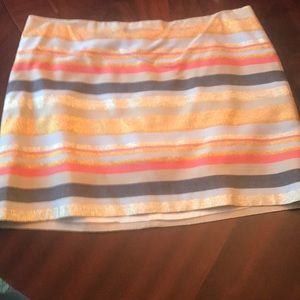J Crew Metallic Striped Skirt